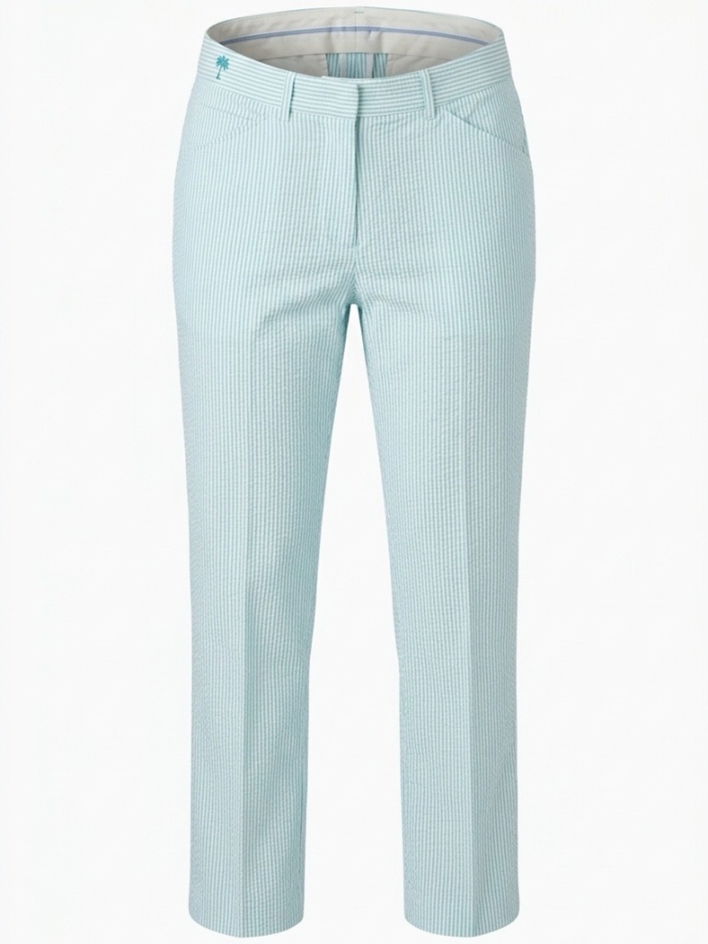 Lilly Pulitzer Megan Seersucker Pants in Ocean blue white label- size 2 - NWT